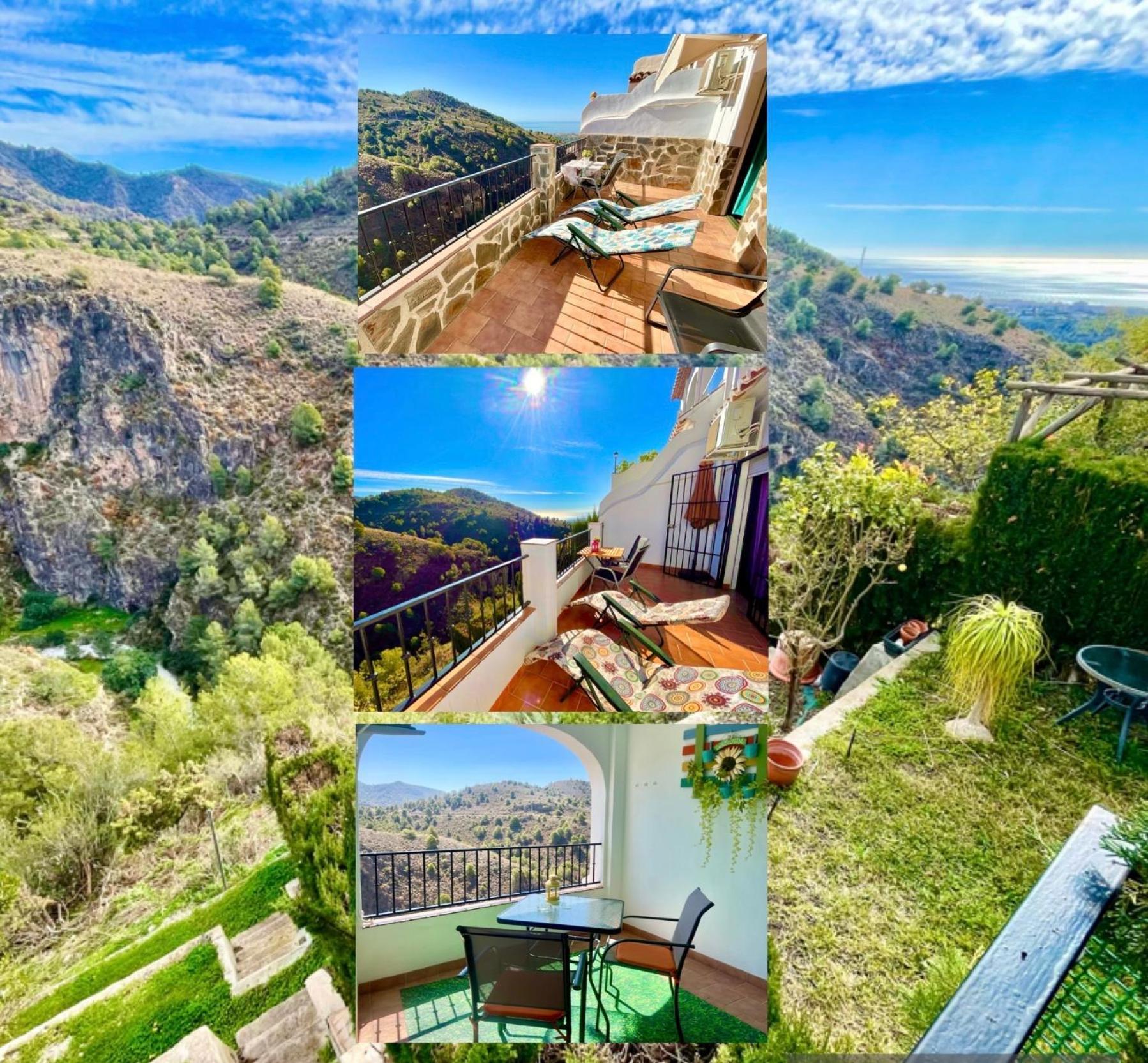 Apartamentos Axarquia , Frigiliana, Terraza Privada Con Vistas A La Montana Rio Y Al Mar ภายนอก รูปภาพ